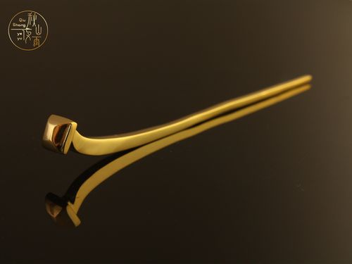 秋山夜雨 复原明代方头蘑菇簪铜镀金银镀金头饰金银器汉服首饰