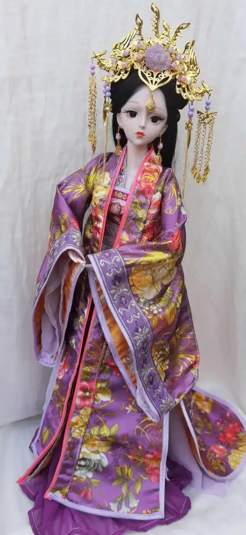 古装60厘米成品富华达芭比娃娃新娘婚纱洋娃娃成套头饰装扮衣服