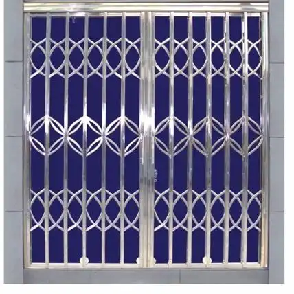 304不锈钢拉闸门不锈钢推拉门家用通风阳台门窗伸缩门防盗折叠门