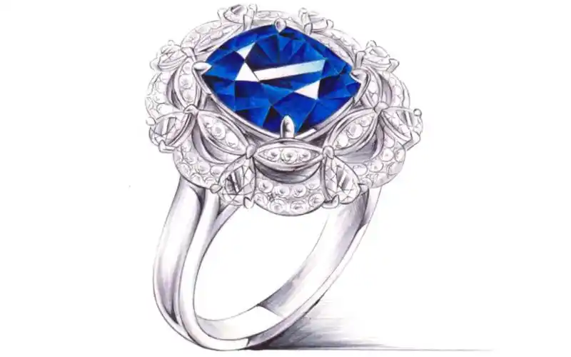 【珠宝手绘】蓝宝石戒指_哔哩哔哩 (゜-゜)つロ 干杯~-bilibili