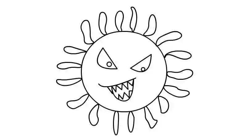 新形冠状病毒图片新型冠状病毒卡通版简笔画多种画法新冠病毒简笔画