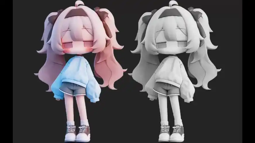 【zbrush教程】新手也能学会的手办教程,二次元卡通角色手办制作