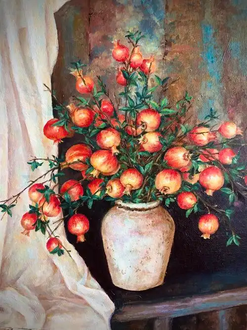 油画静物-小石榴