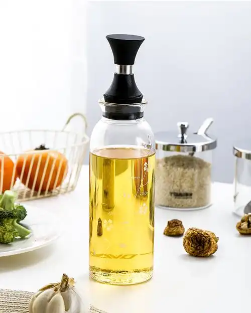 华派tqvai 玻璃油壶 带刻度耐热防漏家用玻璃油瓶子酱醋调料瓶油罐子