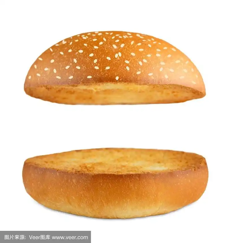 汉堡汉堡空面包孤立在白色