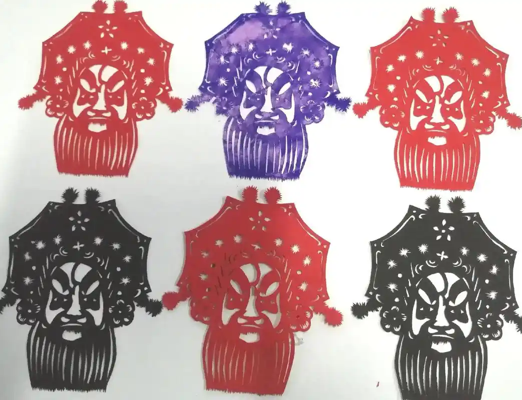 国粹京剧花脸剪纸作品