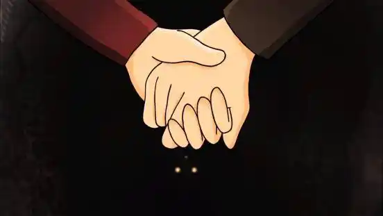 此时的安德烈与胎记男手牵手站在火车出来的山洞口.