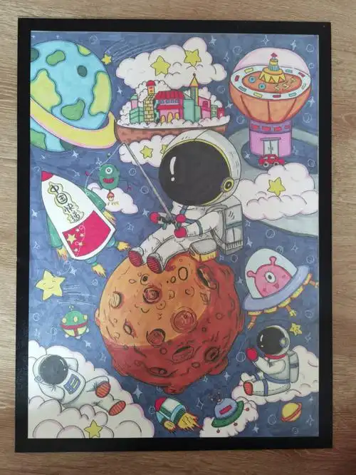科技节创意科技节绘画宇宙宇航员画