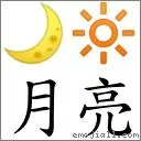 月亮 对应emoji 的对照png图片