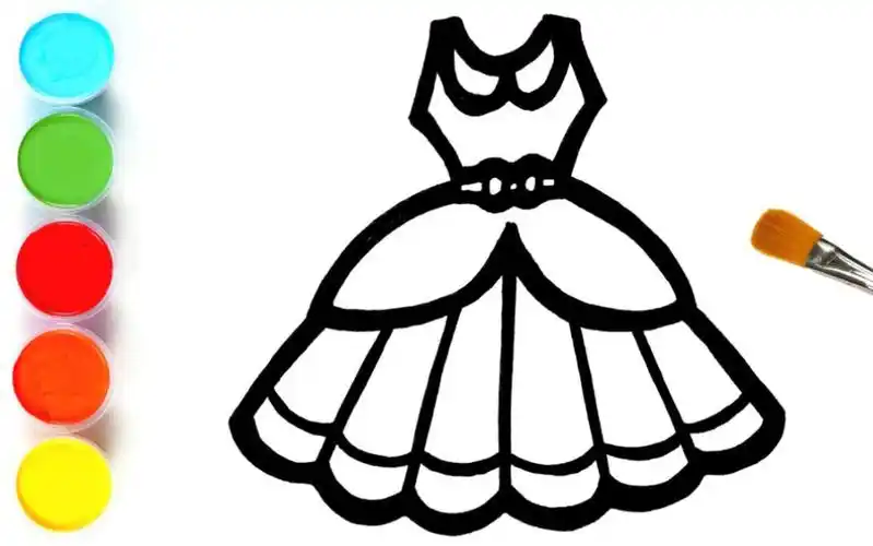 公主裙子怎么画?儿童简笔画着色幼儿早教美术