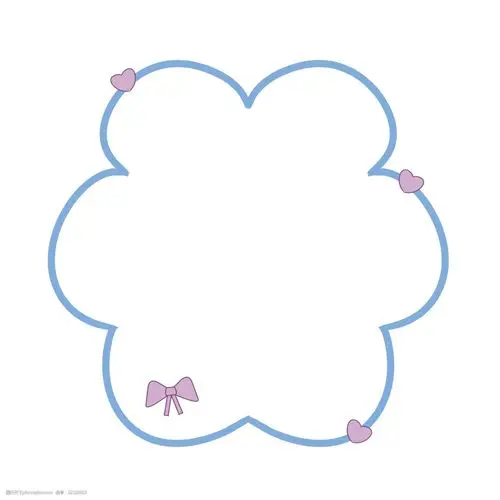 关键词:手绘新年花朵边框 浅蓝色的边框 粉色的蝴蝶结 卡通边框 手绘