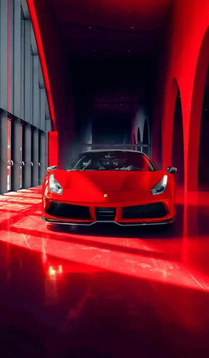 红色法拉利全面屏锁屏壁纸,你能单手开拉法吗