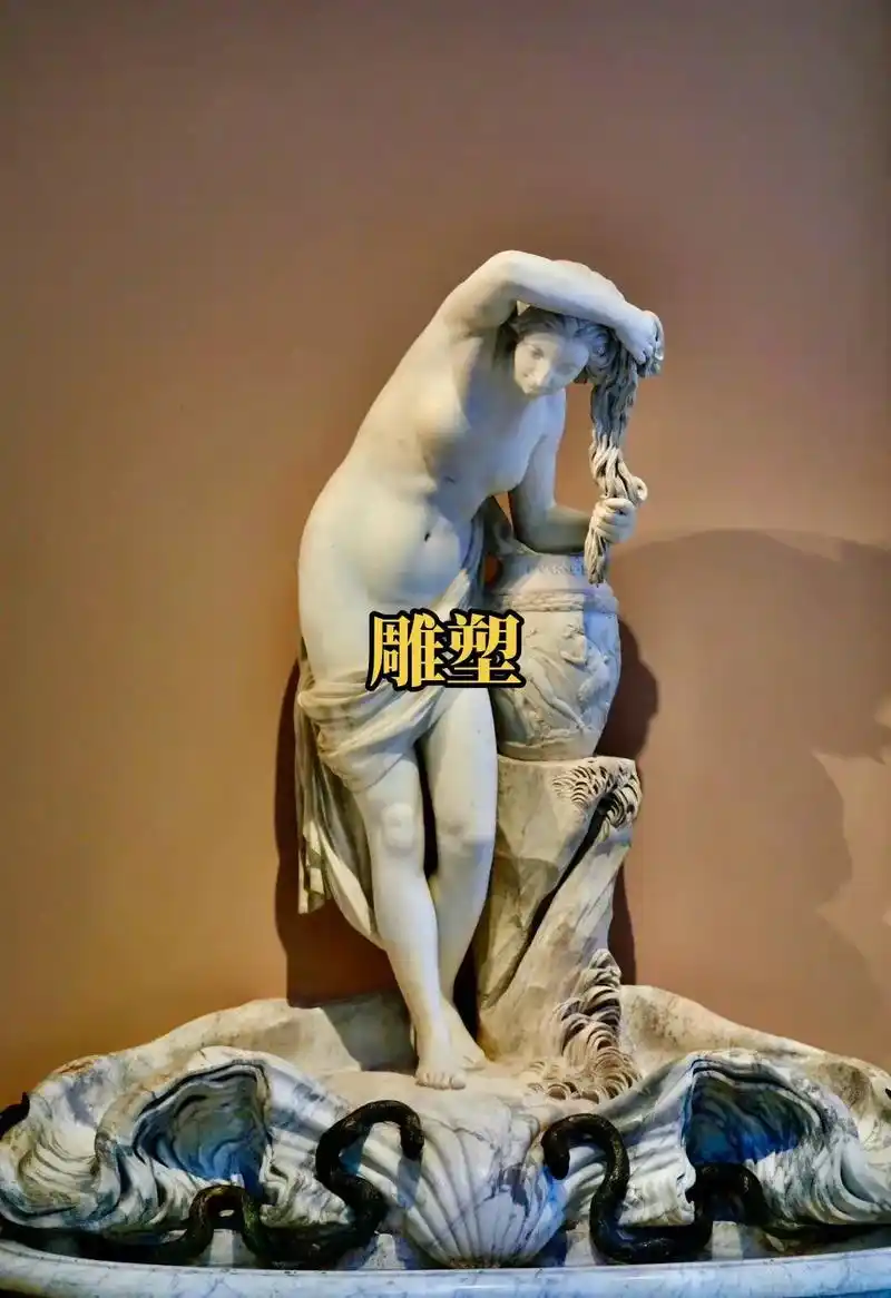 雕塑仙女烘干头发