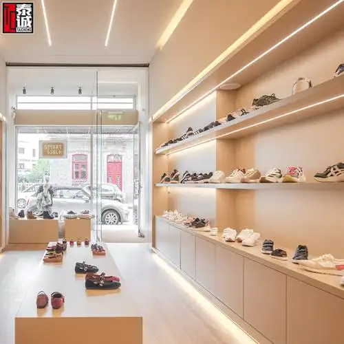 鞋店鞋架商用鞋拖展示架道具木制带灯运动鞋中岛展台女鞋子展示柜