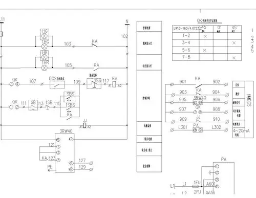 用软起动器的电动机二次接线图