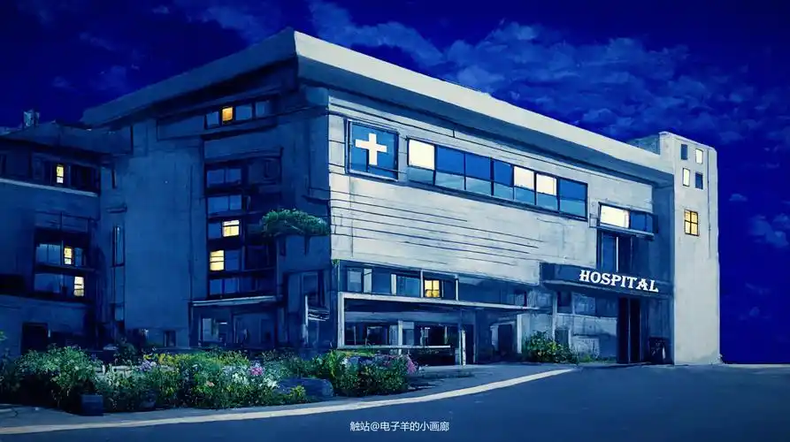 医院门口套图-场景原画日系场景原创作品-触站