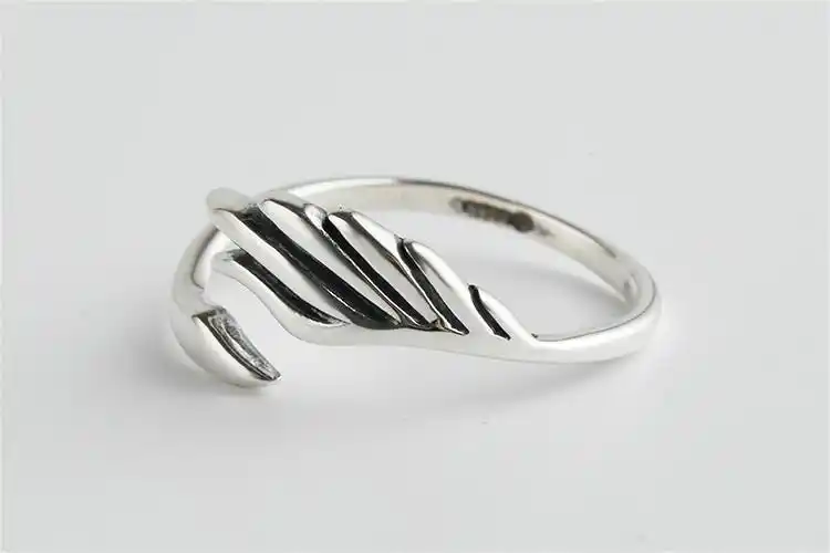 flyleaf feather wing rings for women real 925 sterling silver