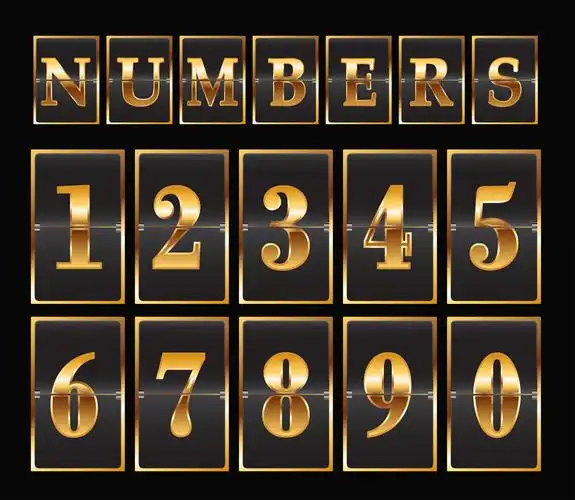 10个金色数字设计矢量素材_矢量字体_懒人图库