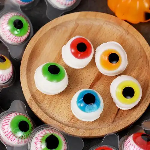 创意恶搞眼球万圣节恐怖diy眼睛糖软糖3d眼珠糖食盒装 【1颗地球夹心