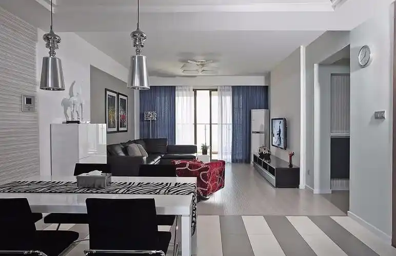 海怡新城现代风格套三装修效果图