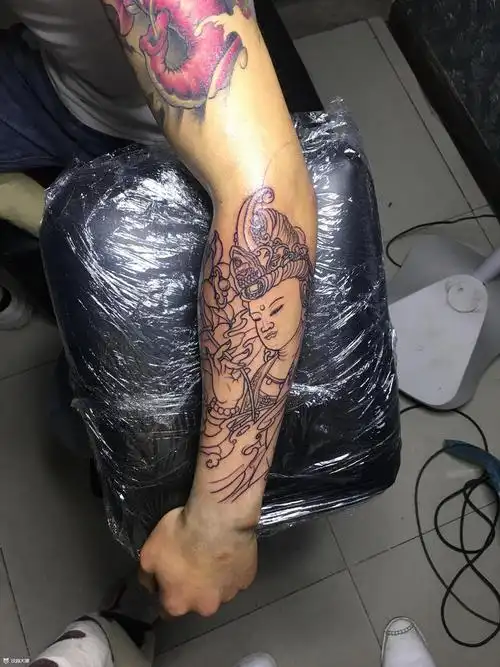 普贤菩萨_纹身图案手稿图片_刘剑的纹身作品集