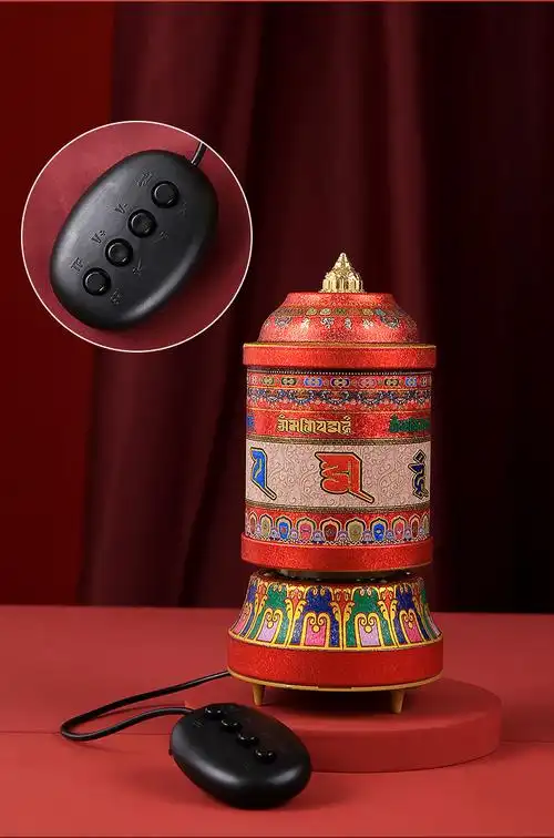 22新款 天祥缘 电动转经轮学院西藏转经筒大自在转经轮底座家用佛堂