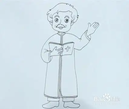 基督教神父简笔画