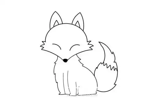 卡通狐狸简笔画画法步骤图片