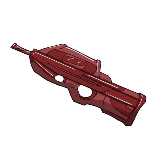 手绘棕色冲锋枪插画图片