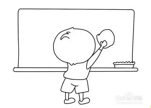 老师擦黑板的背影简笔画