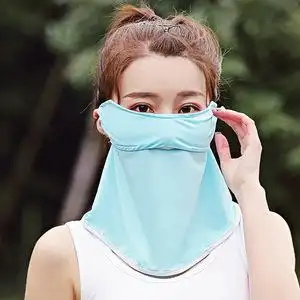 新脸罩遮物面部薄款防嗮面罩囗罩面部h季夏l脸理防晒开车护颈冰丝