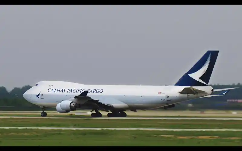国泰航空 波音747-400 注册号b-lic降落,滑行,遛弯,起飞全过程