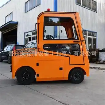 普尔夫座驾式电动牵引车6t牵引头物料周转前后牵四轮拖头车平板挂