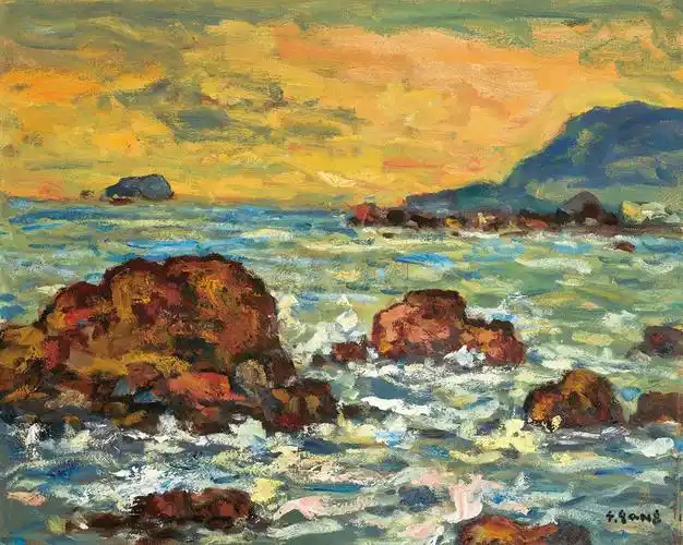 1019 东北角日出 油彩 画布