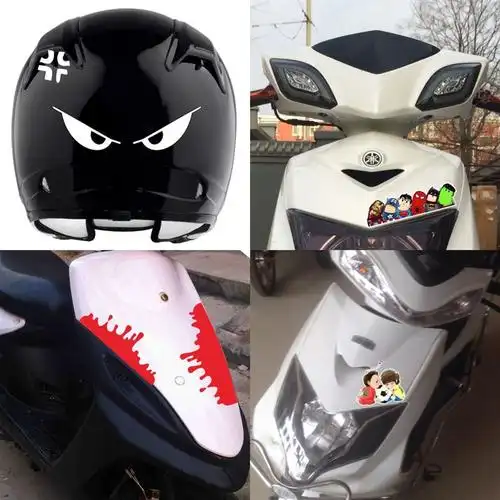 龟王个性鬼火贴纸踏板车改装电动小牛摩托摩托车贴纸