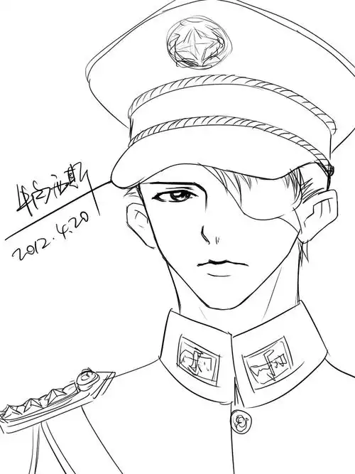 军装男 美死了~~ 虽然我画的……有点