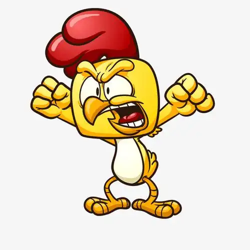 卡通生气的小公鸡设计