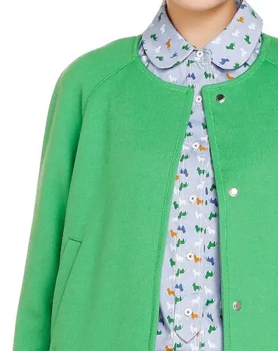 青绿色简约休闲长袖外套