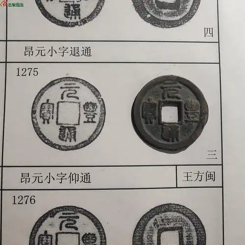 元丰通宝昂元小字仰通三级铜钱普1275