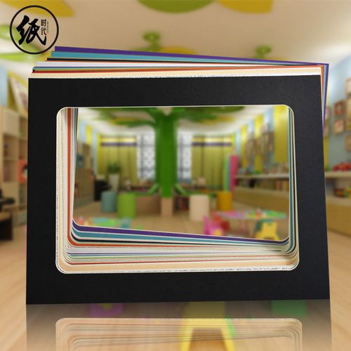 创意卡纸画框4k8开a3a4裱框幼儿园儿童手工绘画相框挂墙贴免打孔