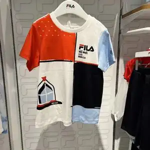 正品22年夏季男童丝柔棉拼色休闲短袖t恤 k11b231106王东服装城318