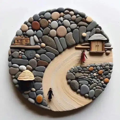 太有创意了!#石头画##装饰画