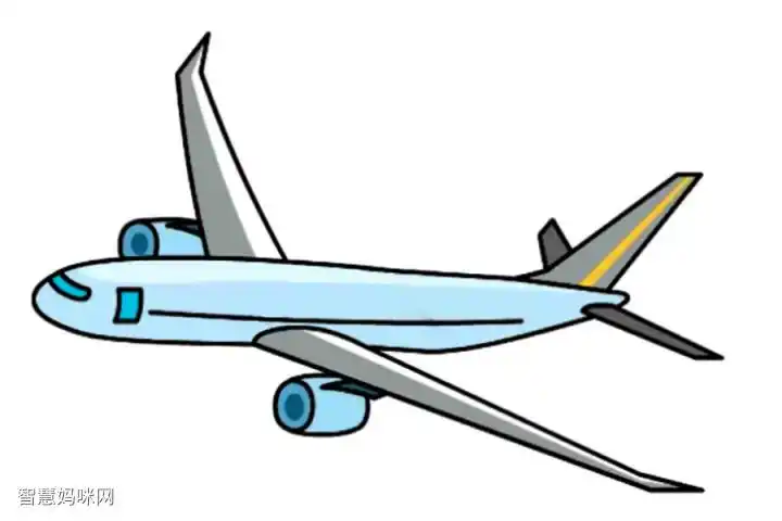 飞机简笔画教程 - 智慧妈咪网