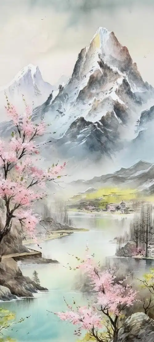 手机壁纸day004-水彩画/水墨画