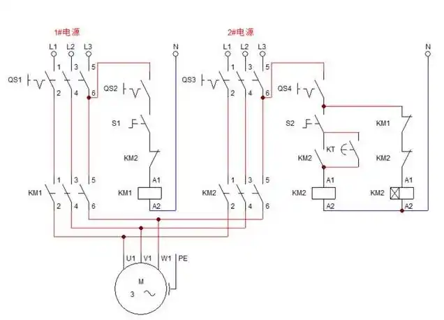 三相双电源自投控制原理图