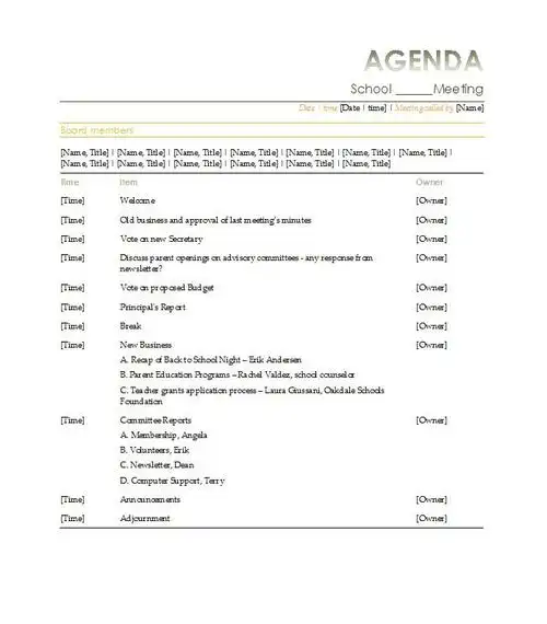 46 effective meeting agenda templates