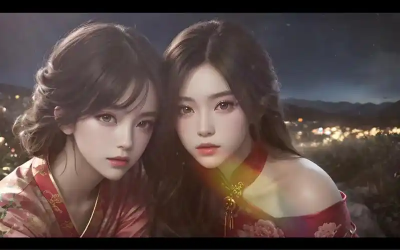 ai绘画,古风姐妹花