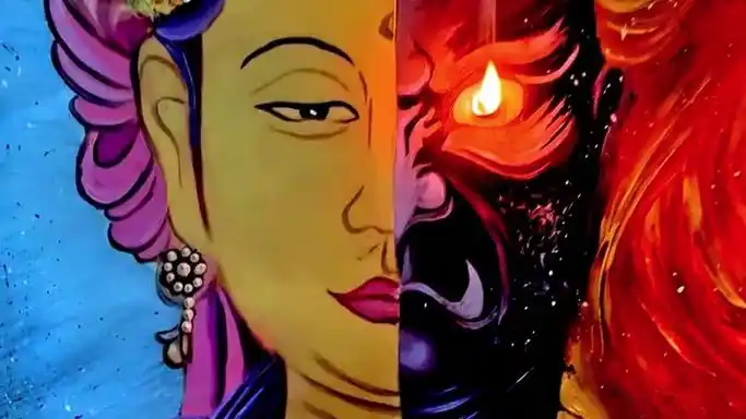 "善恶一念之间"油画艺术