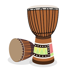 卡通风格卡通简约可爱水果音乐樱桃打非洲鼓鼓手使用民族打击乐器矢量
