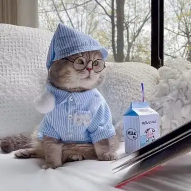 时尚穿衣服的土豪猫咪图片头像